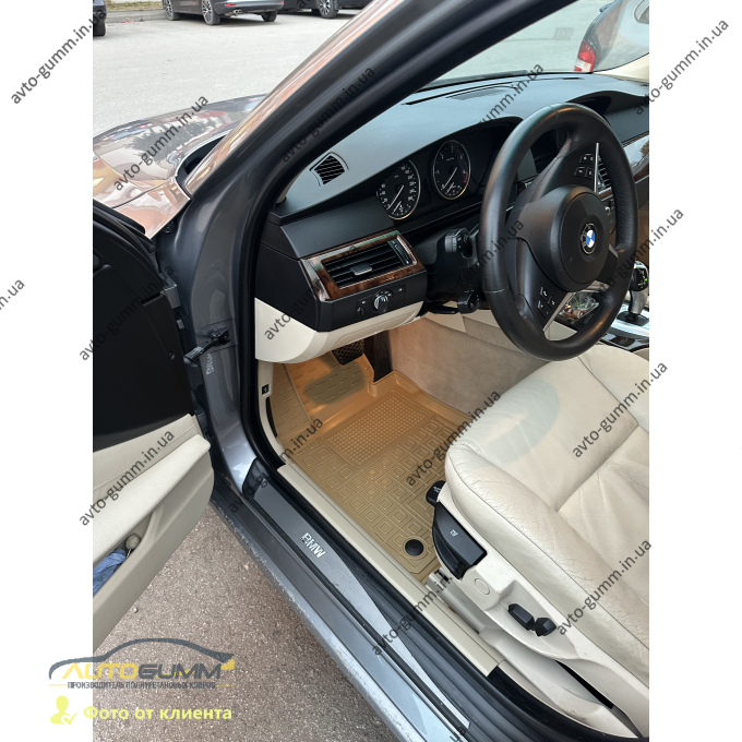 Автомобильные коврики в салон BMW 5 (E60) 2003-2010 бежевые (AVTO-Gumm)