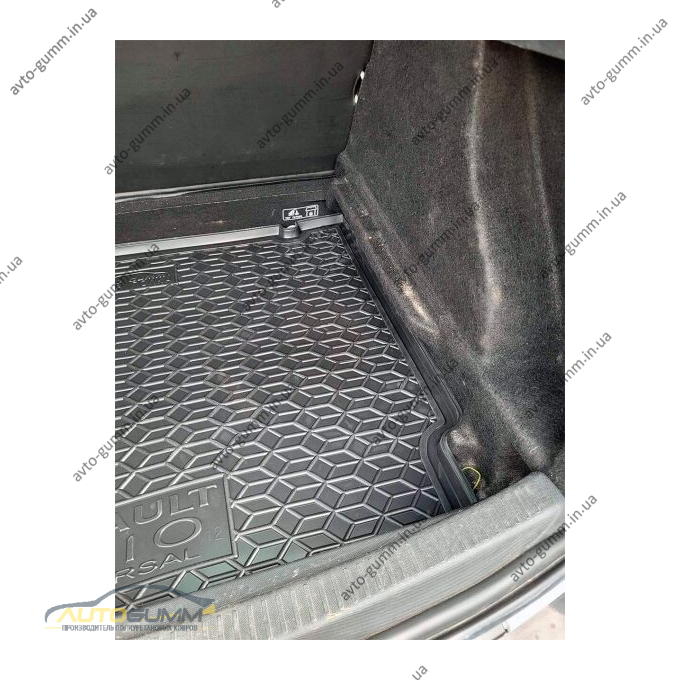 Автомобильный коврик в багажник Renault Clio 4 2012- Universal нижняя полка (AVTO-Gumm)