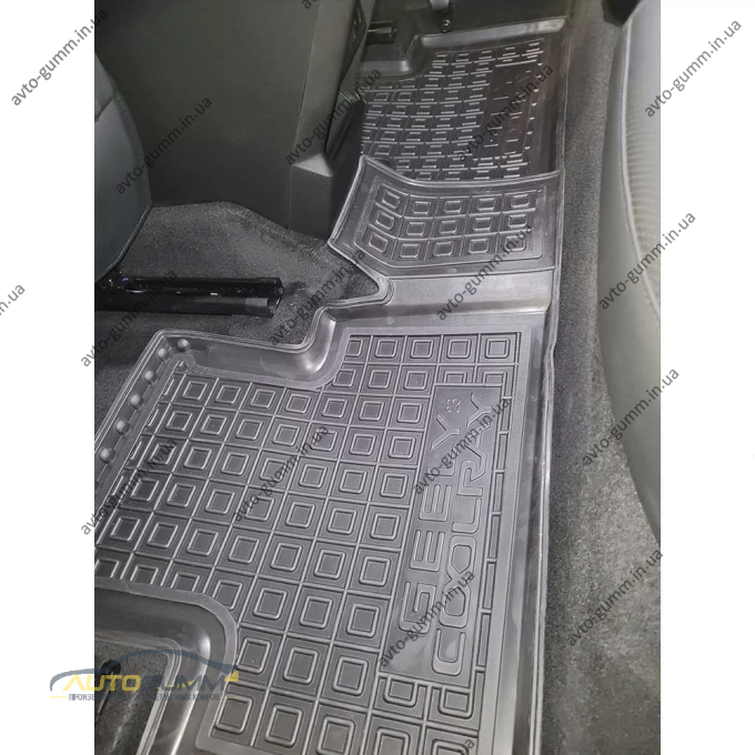 Коврики в салон Geely Coolray 2022- резиновые, чёрные (AVTO-Gumm)