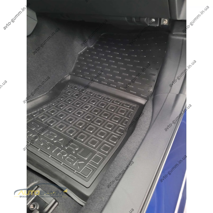 Коврики в салон Subaru Crosstrek 2023- резиновые, чёрные (AVTO-Gumm)