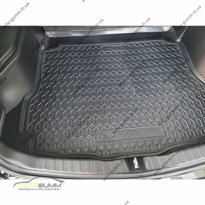 Килимок в багажник Haval M6 2023- гумовий, чорний (AVTO-Gumm)