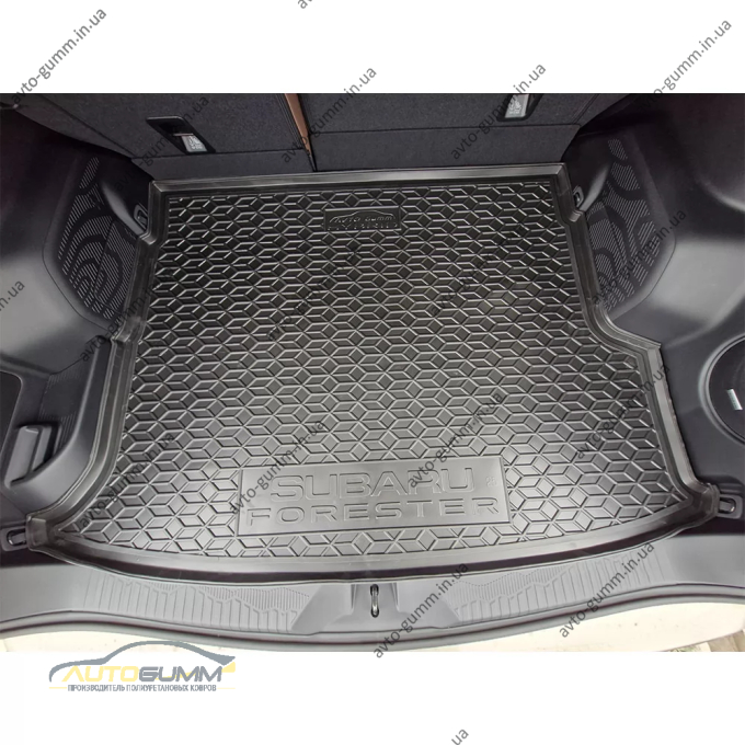 Килимок в багажник Subaru Forester 6 2025- гібрид, з/без сабвуфера гумовий, чорний (AVTO-Gumm)