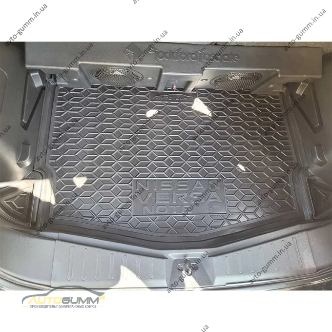 Килимок в багажник Nissan Versa Note 2013-2019 верхня полиця, нижня полиця гумовий, чорний (AVTO-Gumm)