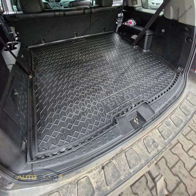 Килимок в багажник Honda Pilot 2008-2015 гумовий, чорний (AVTO-Gumm)