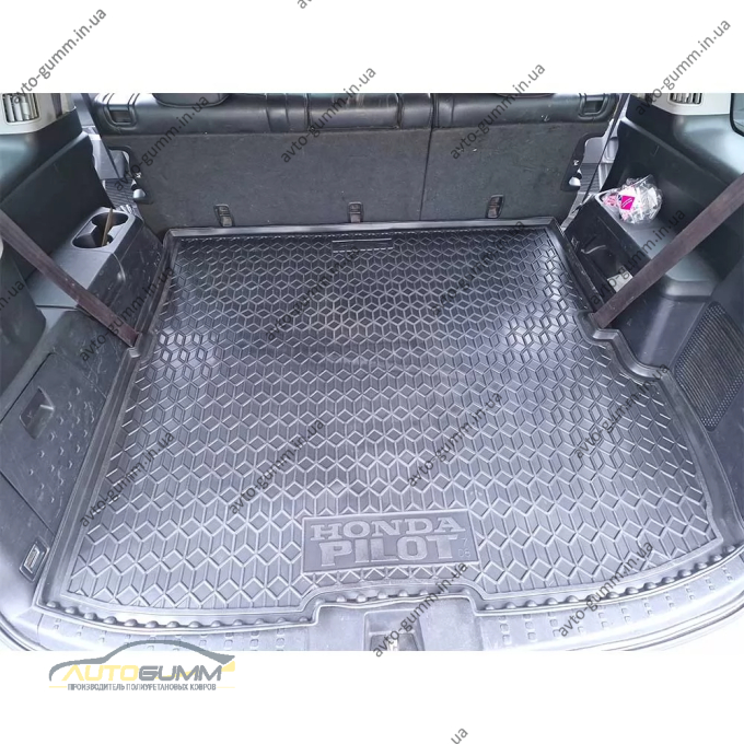 Килимок в багажник Honda Pilot 2008-2015 гумовий, чорний (AVTO-Gumm)