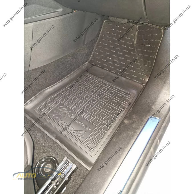 Килимки в салон Alfa Romeo Tonale 2022- гібрид гумові, чорні (AVTO-Gumm)