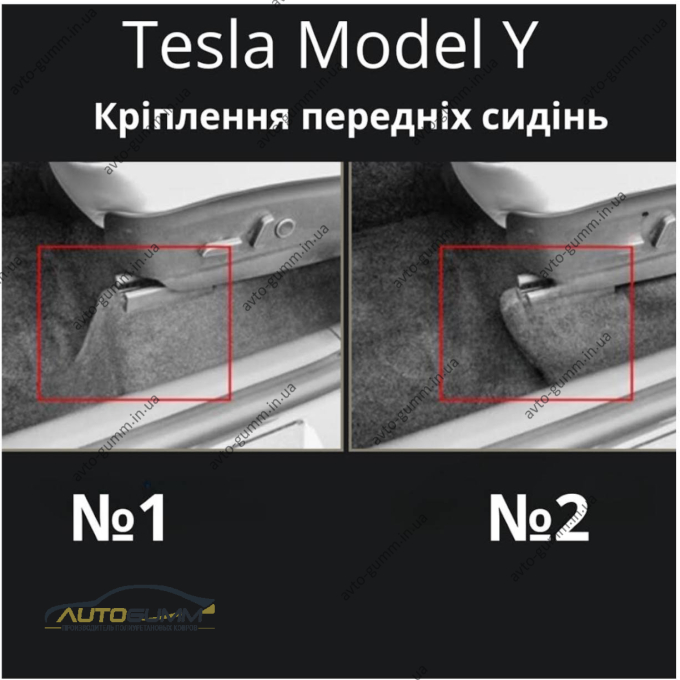 Автомобільні килимки в салон Tesla Model Y 2020- (№2) (AVTO-Gumm)