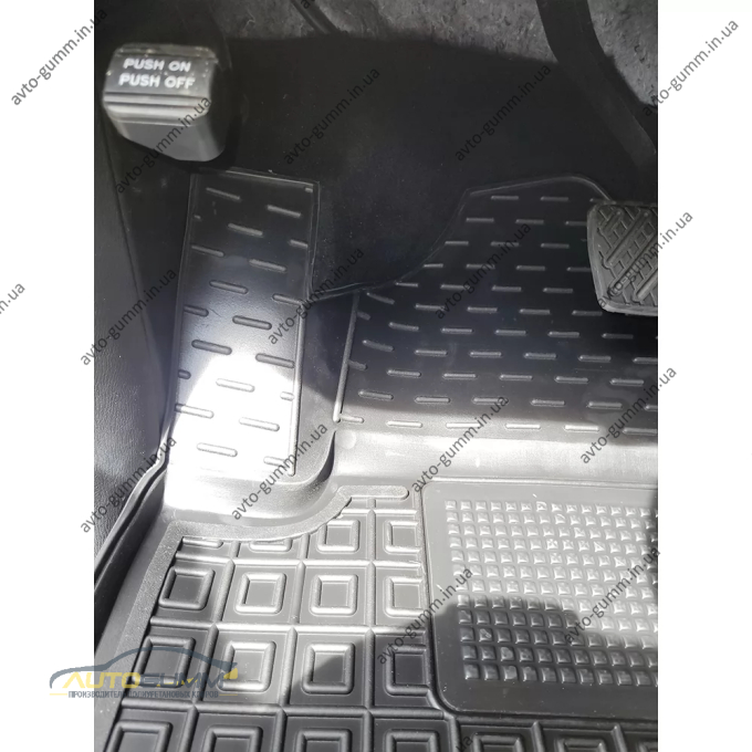 Коврики в салон Infiniti QX80 2018- 7 мест (3 ряда) резиновые, чёрные (AVTO-Gumm)