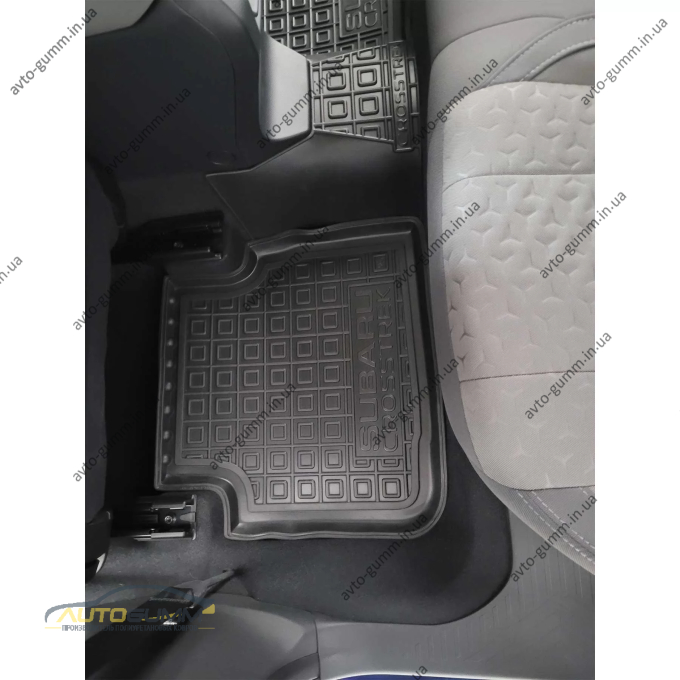 Коврики в салон Subaru Crosstrek 2023- резиновые, чёрные (AVTO-Gumm)