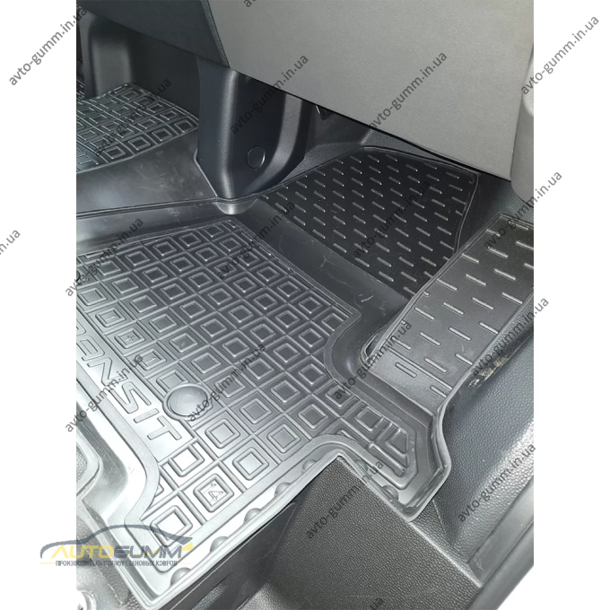 Коврики в салон Ford Transit (mk7) 2014- 1+1 резиновые, чёрные (AVTO-Gumm)