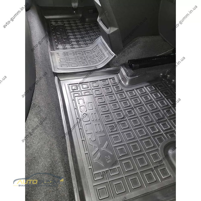 Коврики в салон Geely Coolray 2022- резиновые, чёрные (AVTO-Gumm)