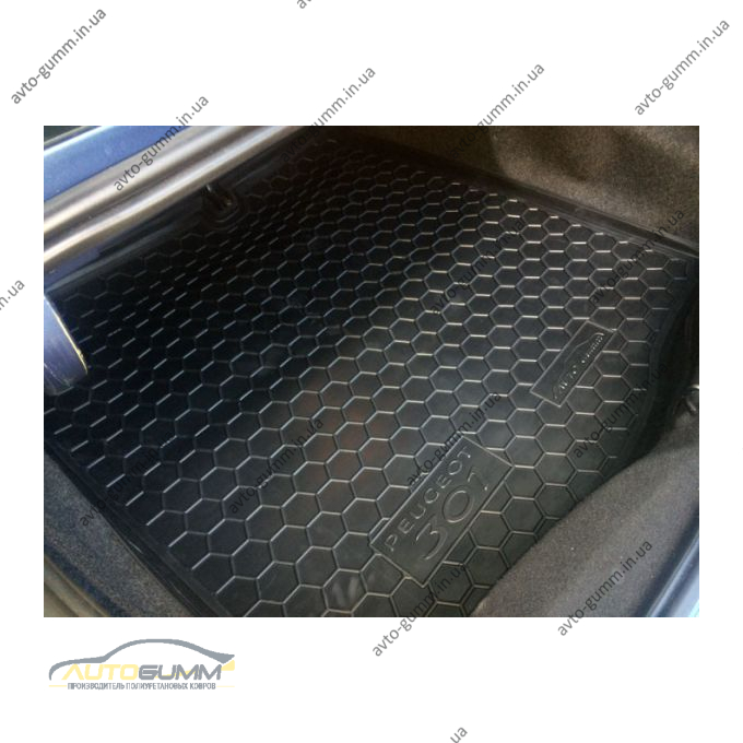 Автомобильный коврик в багажник Peugeot 301 2013- (Avto-Gumm)