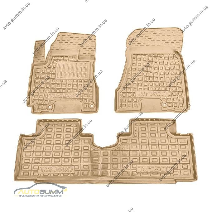 Автомобильные коврики в салон Hyundai Tucson 2004- бежевые (AVTO-Gumm)