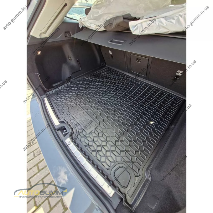 Коврик в багажник Volvo XC60 2017- резиновый, чёрный (AVTO-Gumm)