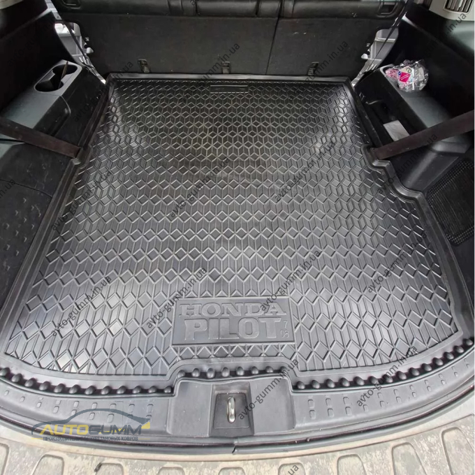 Килимок в багажник Honda Pilot 2008-2015 гумовий, чорний (AVTO-Gumm)