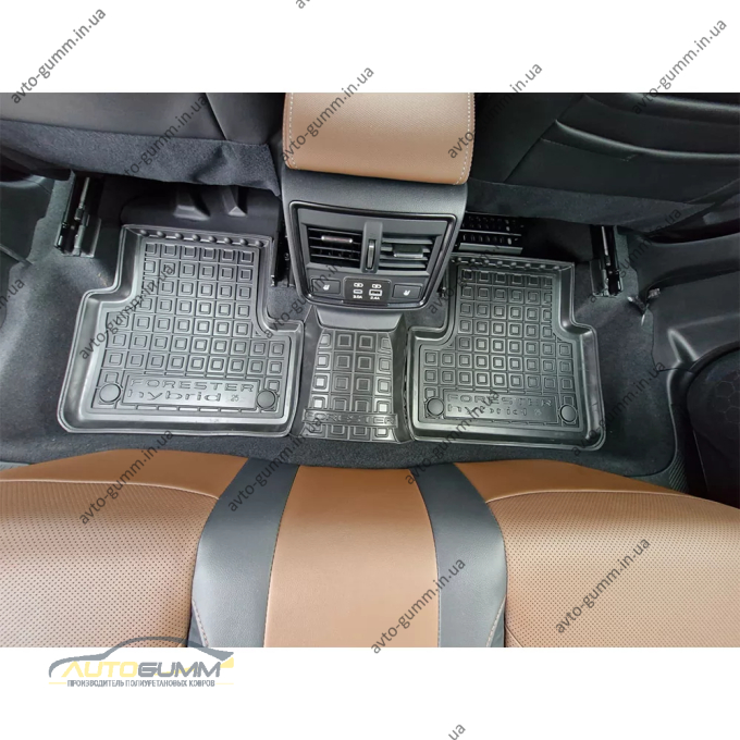 Коврики в салон Subaru Forester 6 2025- гибрид резиновые, чёрные (AVTO-Gumm)