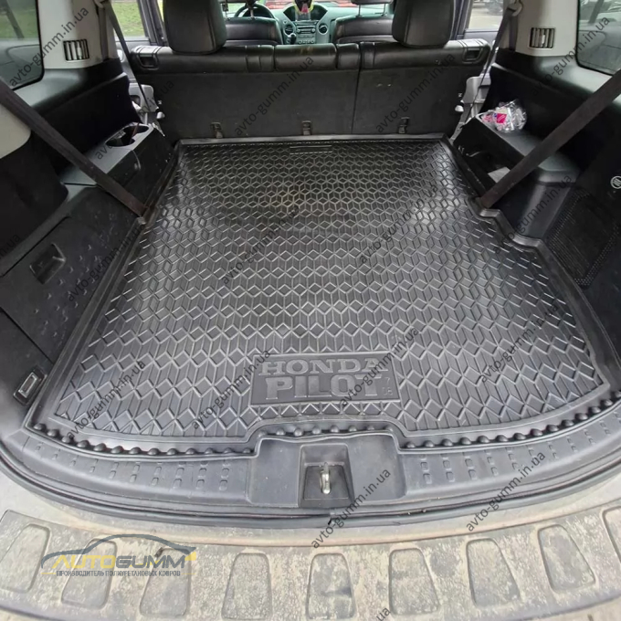 Килимок в багажник Honda Pilot 2008-2015 гумовий, чорний (AVTO-Gumm)