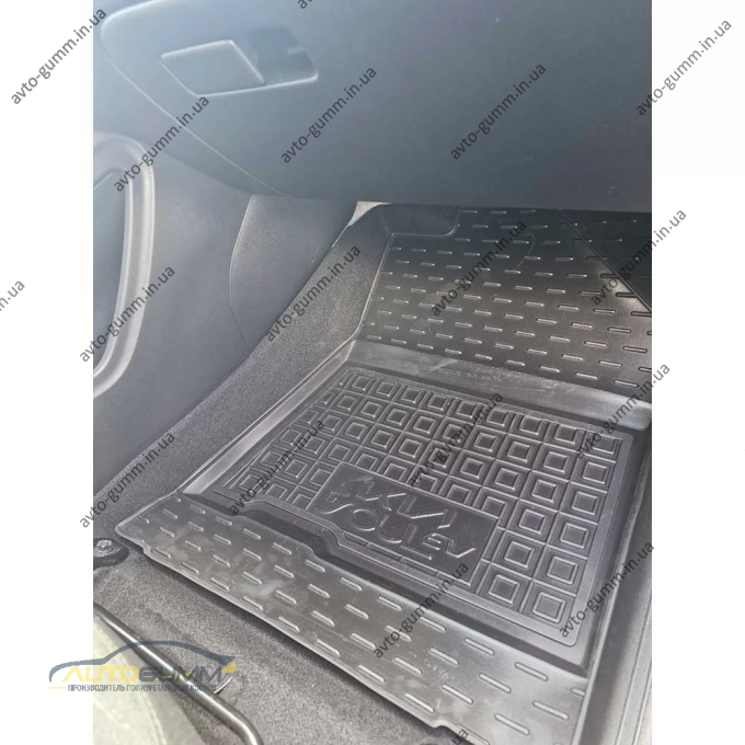 Коврики в салон Kia Soul 2019- EV резиновые, чёрные (AVTO-Gumm)