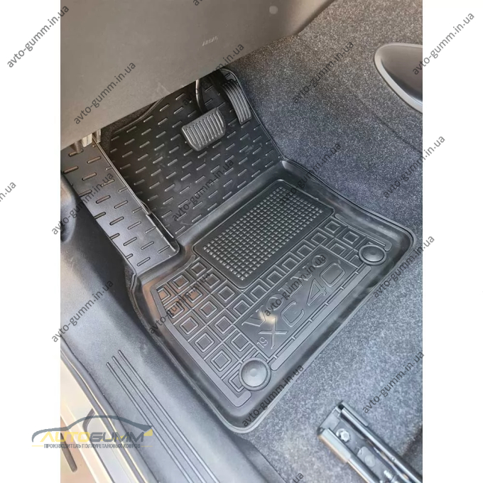 Килимки в салон Volvo XC40 Recharge 2020- гумові, чорні (AVTO-Gumm)