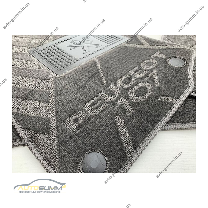 Текстильные коврики в салон Peugeot 107 2005- (X) серые AVTO-Tex