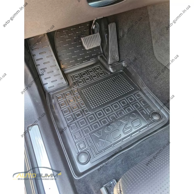 Коврики передние Volvo XC60 2017- резиновые, чёрные (AVTO-Gumm)