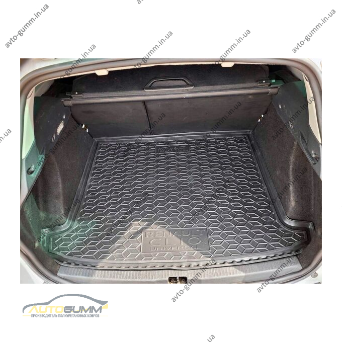 Автомобильный коврик в багажник Renault Clio 4 2012- Universal верхняя полка (AVTO-Gumm)