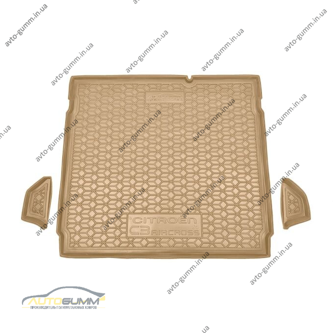 Автомобильный коврик в багажник Citroen C3 Aircross 2025- нижняя полка бежевый (AVTO-Gumm)