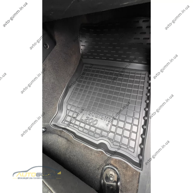 Килимки в салон Mitsubishi L200 2016-2023 Invite гумові, чорні (AVTO-Gumm)