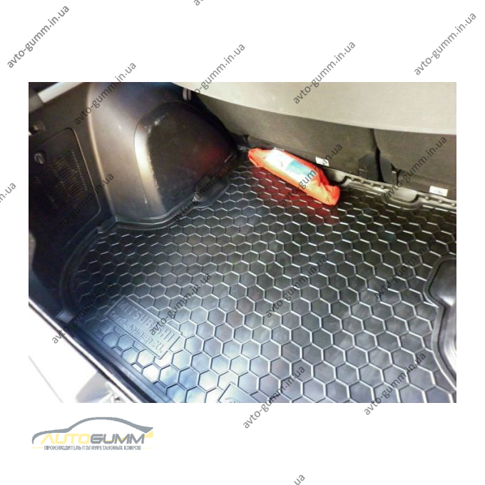 Автомобильный коврик в багажник Mitsubishi Outlander XL 2007- (без сабвуфера) (Avto-Gumm)