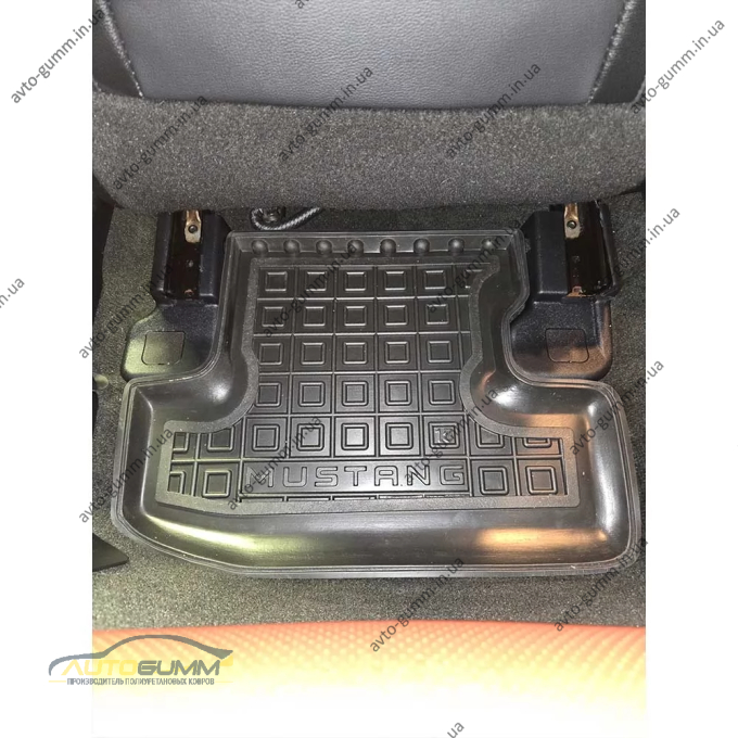 Коврики в салон Ford Mustang 2015-2023 резиновые, чёрные (AVTO-Gumm)