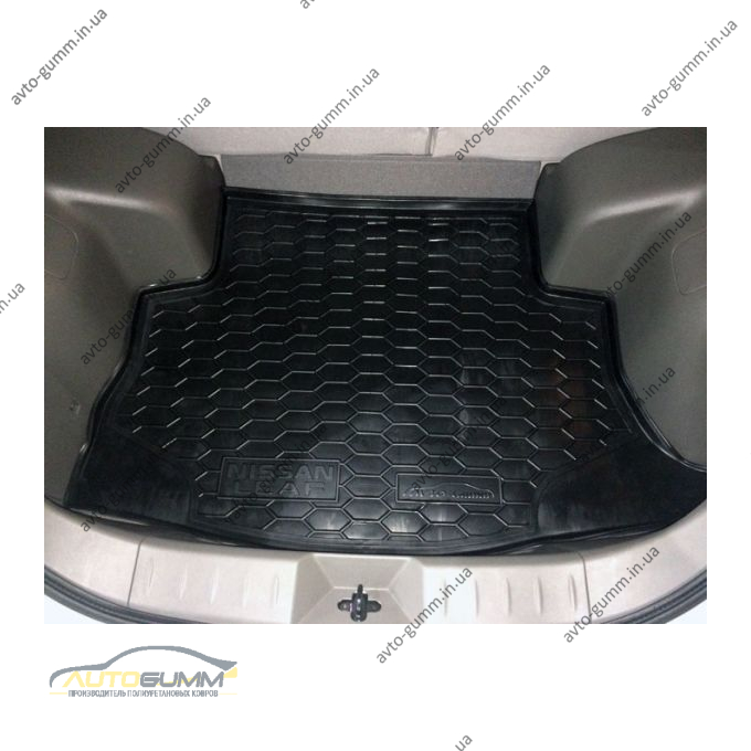 Автомобильный коврик в багажник Nissan Leaf 2012-/2018- (без сабвуфера) (Avto-Gumm)