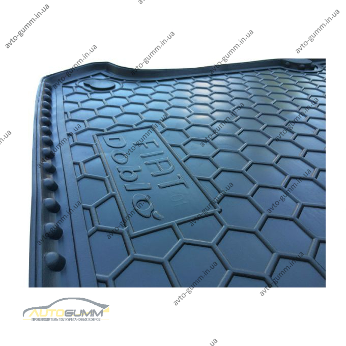 Автомобильный коврик в багажник Fiat Doblo 2000- (без решетки) (Avto-Gumm)