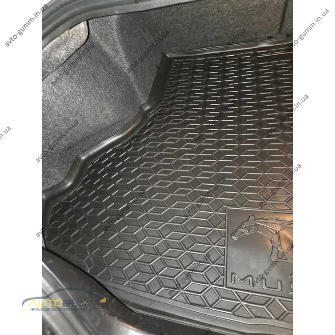 Коврик в багажник Ford Mustang 2015-2023 без сабвуфера резиновый, чёрный (AVTO-Gumm)