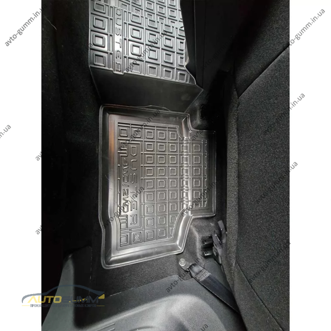 Килимки в салон Renault Duster 2025- 4WD, MHEV гумові, чорні (AVTO-Gumm)