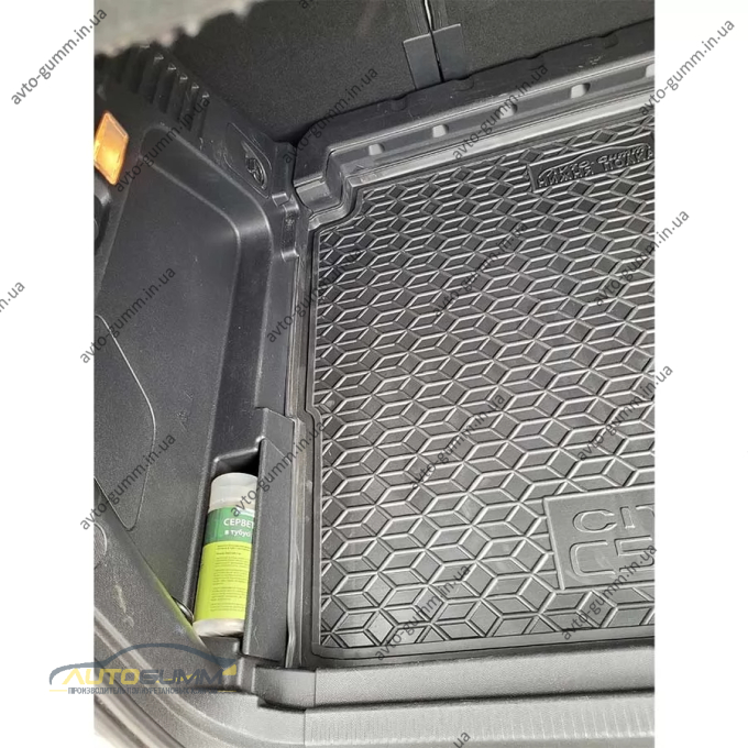 Коврик в багажник Citroen C5 Aircross 2018-2022 нижняя полка резиновый, чёрный (AVTO-Gumm)