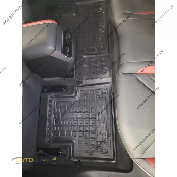 Коврики в салон Geely Coolray 2022- резиновые, чёрные (AVTO-Gumm)