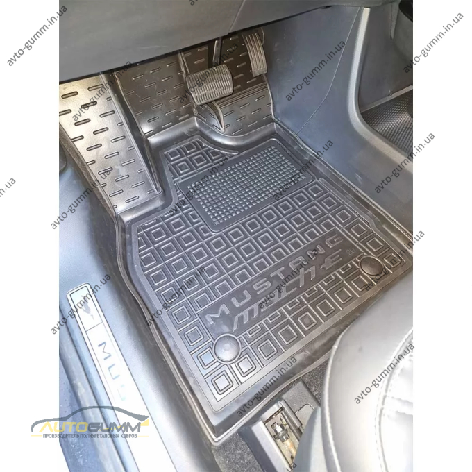 Килимки в салон Ford Mustang Mach-E 2020- гумові, чорні (AVTO-Gumm)