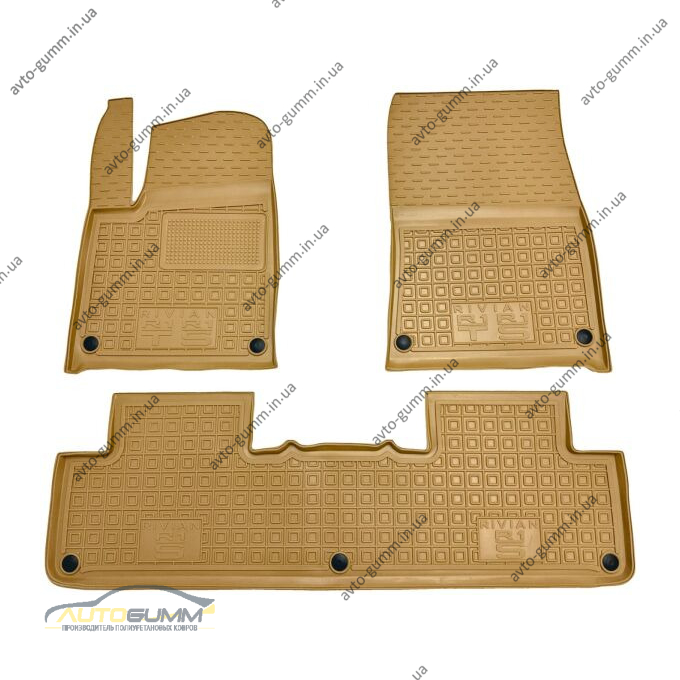 Автомобильные коврики в салон Rivian R1S 2022- 5 мест бежевые (AVTO-Gumm)