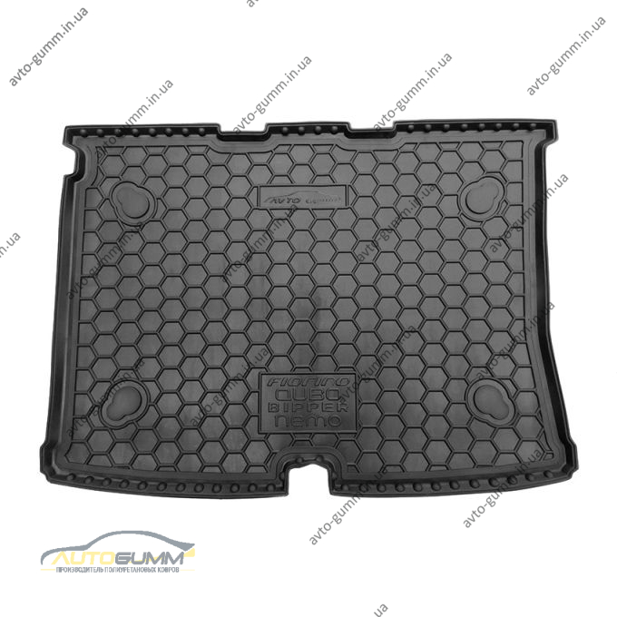 Автомобильный коврик в багажник Fiat Qubo/Fiorino 08-/Citroen Nemo 07-/Peugeot Bipper 08- (Avto-Gumm)