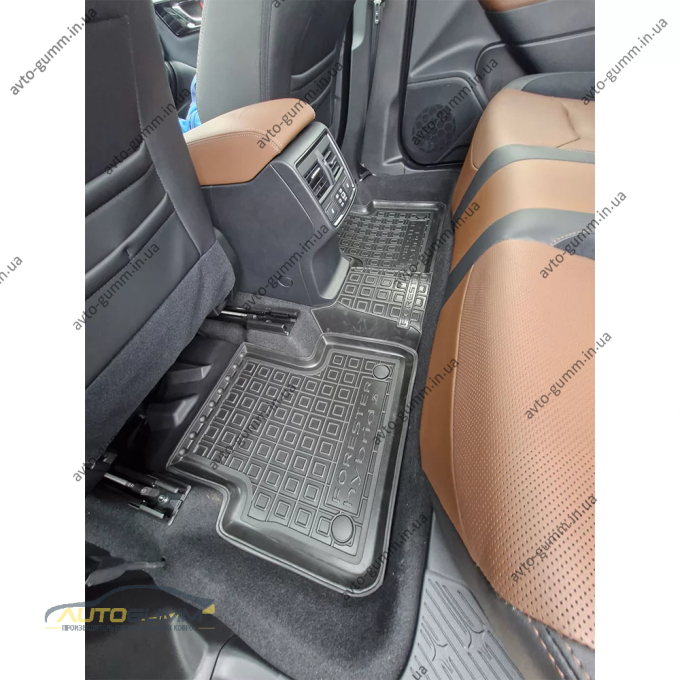 Коврики в салон Subaru Forester 6 2025- гибрид резиновые, чёрные (AVTO-Gumm)
