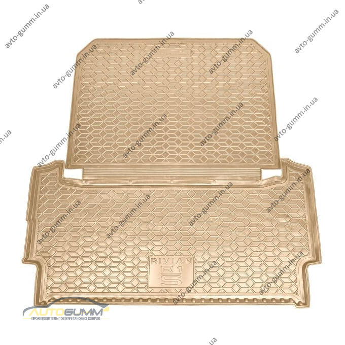 Автомобільний килимок в багажник Rivian R1S 2022- (задний) бежевый (AVTO-Gumm)