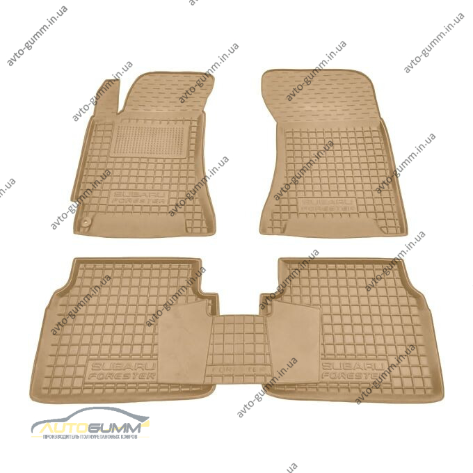 Автомобильные коврики в салон Subaru Forester 2 2002-2008 бежевые (AVTO-Gumm)