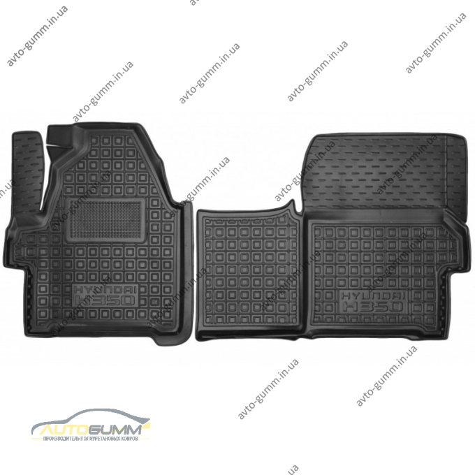 Килимки в салон Hyundai H350 2014- (1+1) гумові, чорні (AVTO-Gumm)