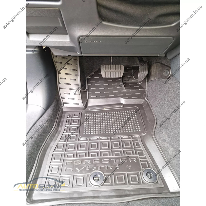 Коврики в салон Subaru Forester 6 2025- гибрид резиновые, чёрные (AVTO-Gumm)
