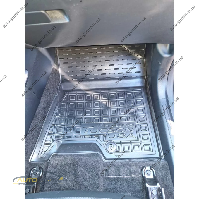 Килимки в салон Hyundai Tucson 2021- довга база, гібрид, USA гумові, чорні (AVTO-Gumm)