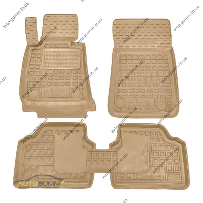 Автомобільні килимки в салон BMW 3 (E90/91) 2005- бежеві (AVTO-Gumm)