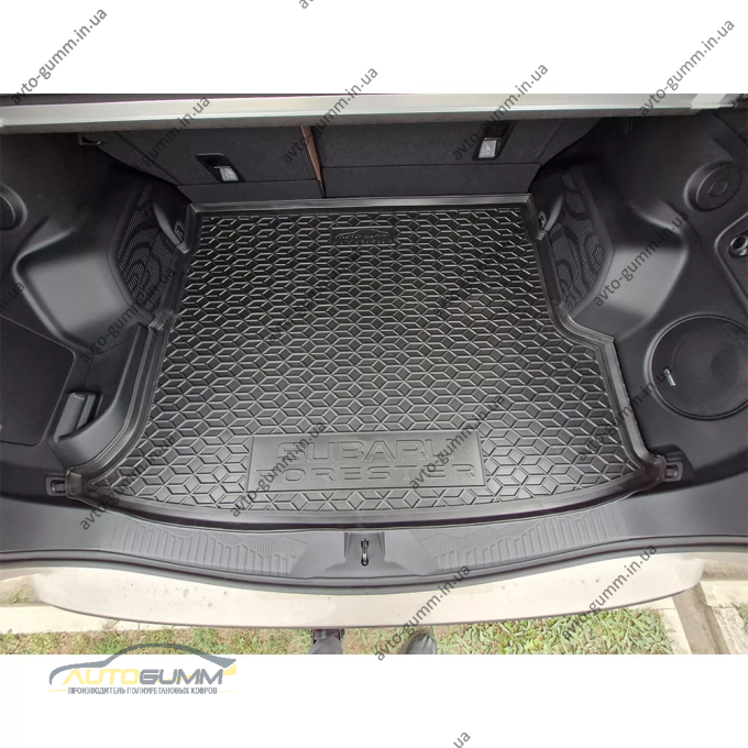 Килимок в багажник Subaru Forester 6 2025- гібрид, з/без сабвуфера гумовий, чорний (AVTO-Gumm)