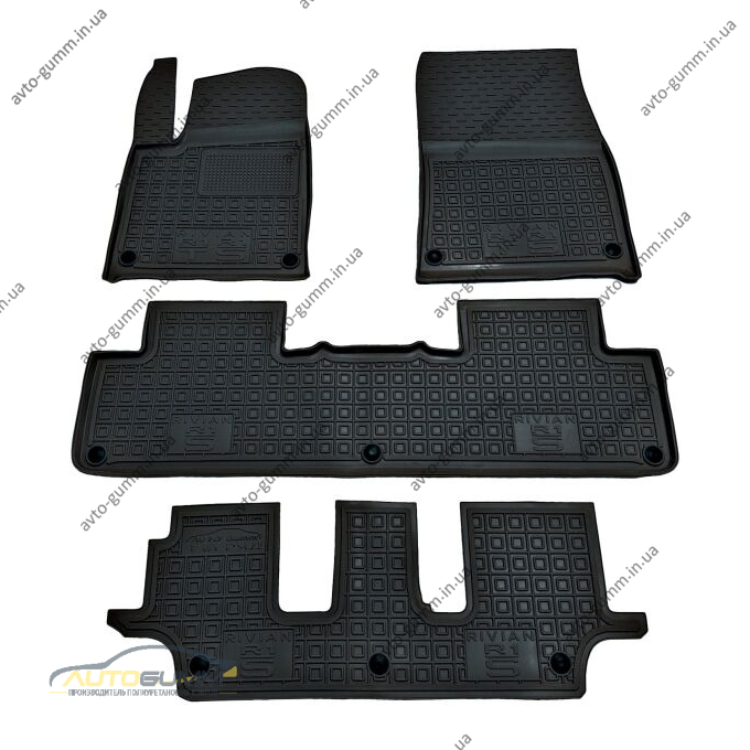 Автомобильные коврики в салон Rivian R1S 2022- 7 мест (AVTO-Gumm)