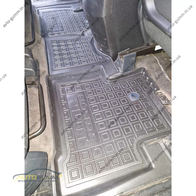 Килимки в салон Honda Pilot 2008-2015 гумові, чорні (AVTO-Gumm)