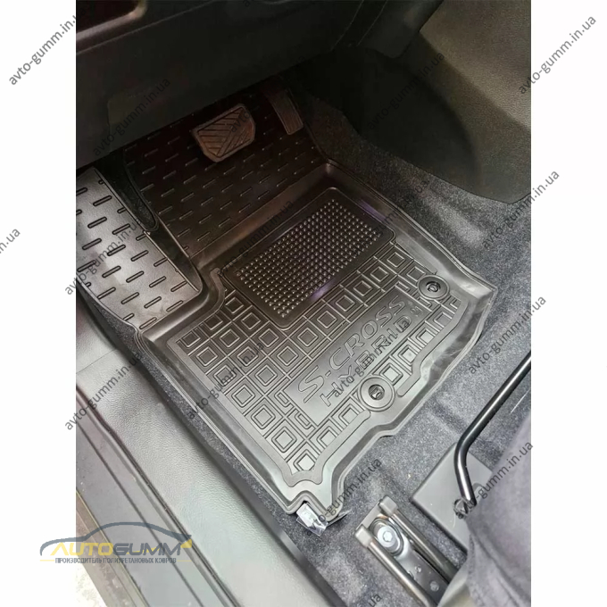 Коврики в салон Suzuki S-Cross 2024- MHEV резиновые, чёрные (AVTO-Gumm)